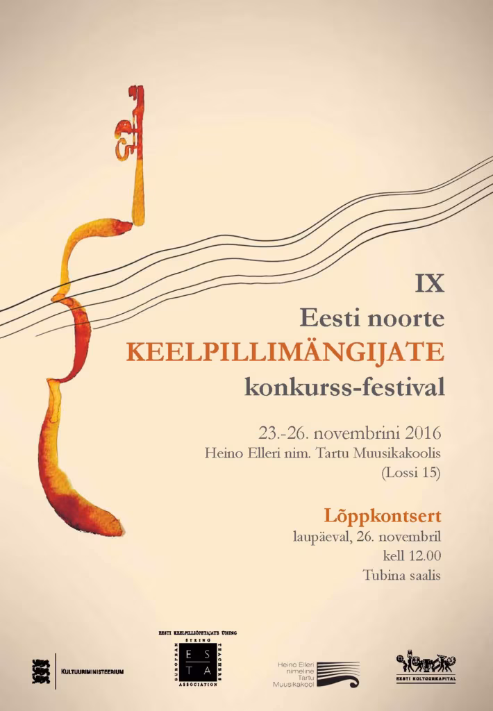 IX Eesti noorte keelpillimängijate konkurss-festival 23. – 26. novembril ​Tartus